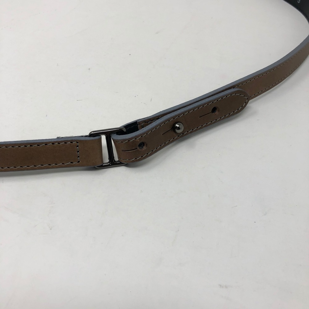 Burberry London Belt Womens 3cm Small Taupe Brown Skinny Leather Made in England - Picture 4 of 8